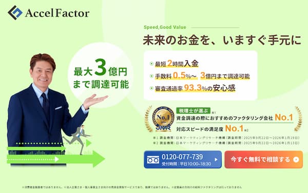 ファクタリングのアクセルファクター