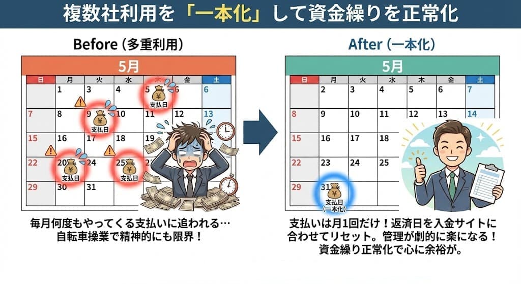 ファクタリングの乗り換えによる一本化