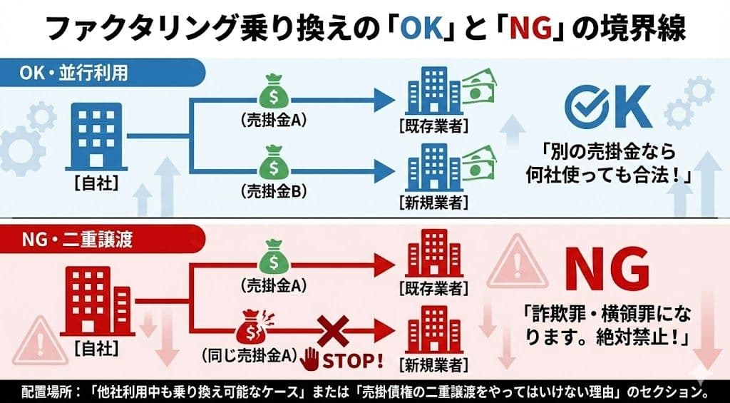 ファクタリング乗り換えのOK・NGライン